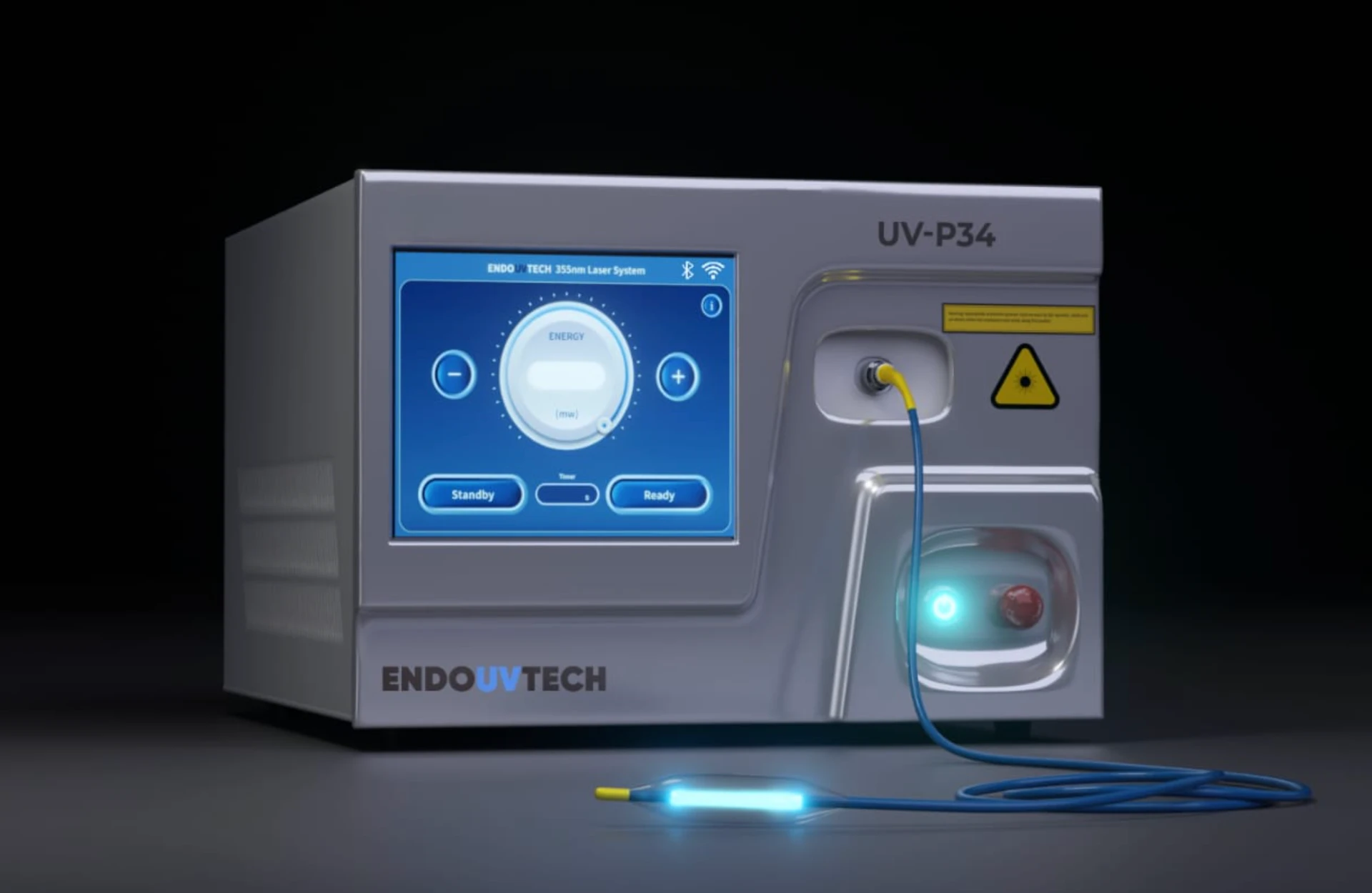 EndoUVTech UV-P34 355nm Laser System console with single-use fiber-optic catheter